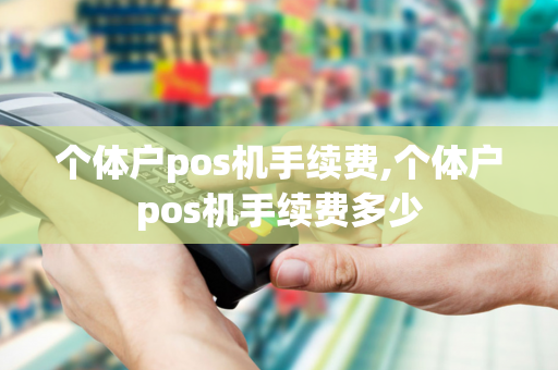 个体户pos机手续费,个体户pos机手续费多少